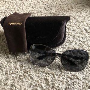 Tom Ford Miranda oversized round sunglasses black